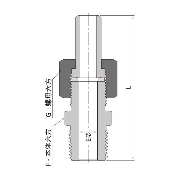 NPT外螺纹转Tube管对焊活接直通