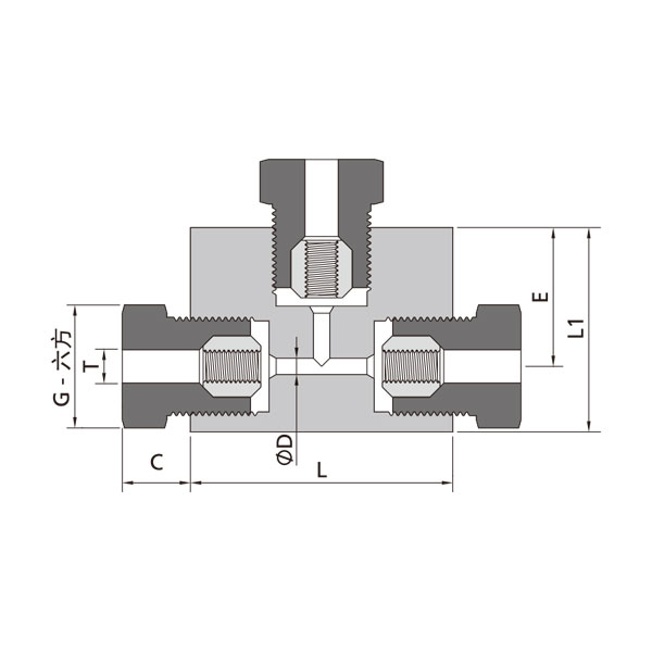 60高压螺纹三通接头