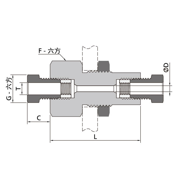 20中压螺纹穿板直通接头