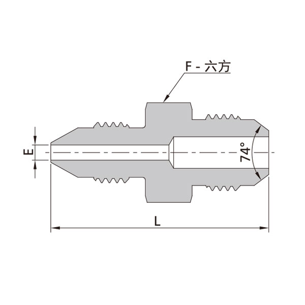 20中压锥面阳螺纹-JIC阳螺纹